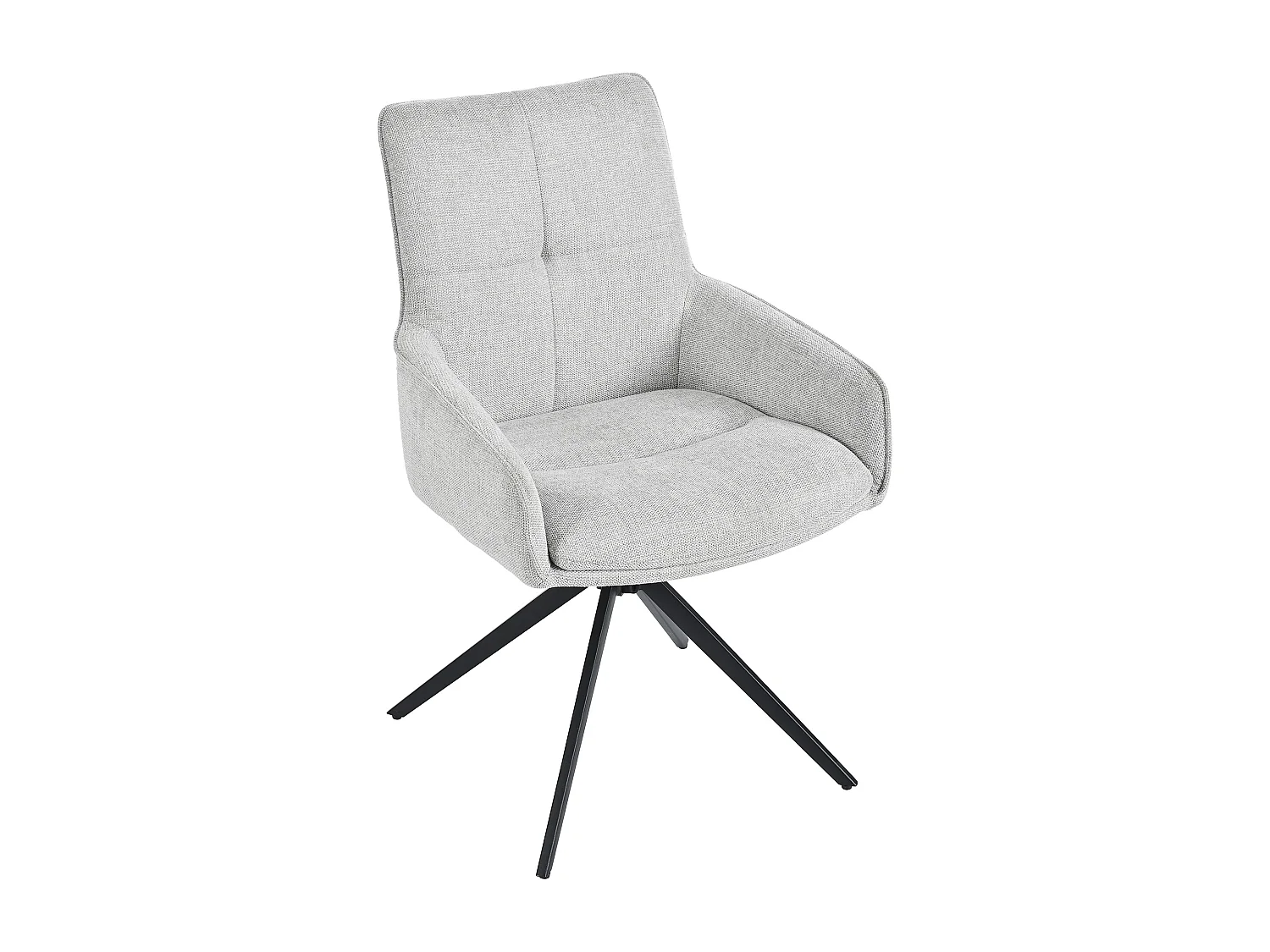 Juego de 2 sillas de comedor - Tela de lino gris - Silla giratoria con respaldo y reposabrazos