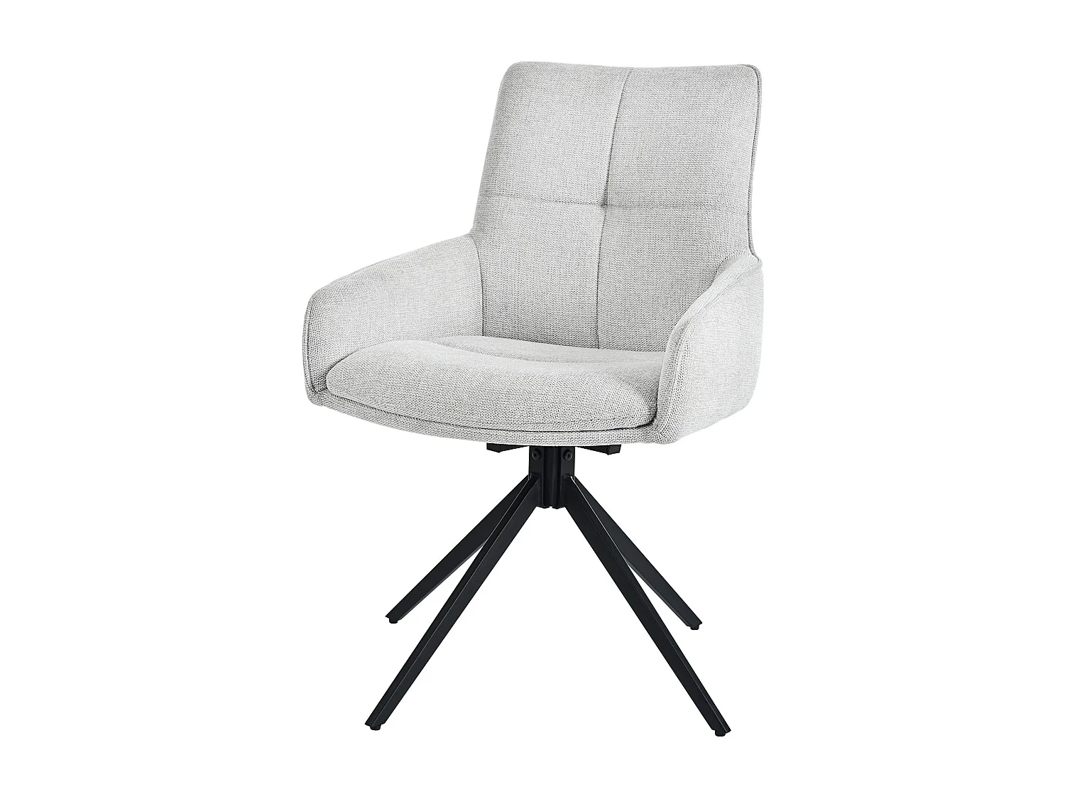 Juego de 2 sillas de comedor - Tela de lino gris - Silla giratoria con respaldo y reposabrazos