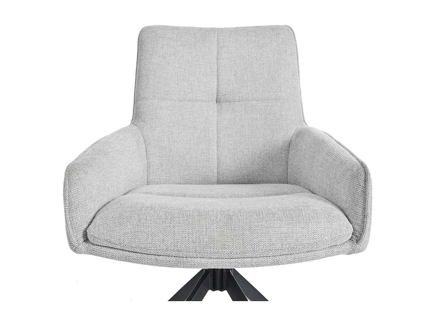 Juego de 2 sillas de comedor - Tela de lino gris - Silla giratoria con respaldo y reposabrazos