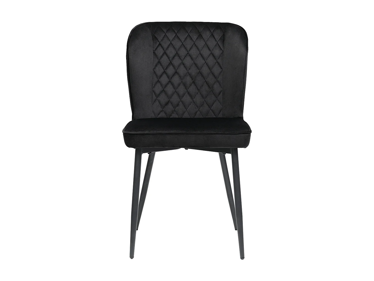 Lot de 2 chaises de salle à manger - velours noir - avec structure en métal et dossier rembourré