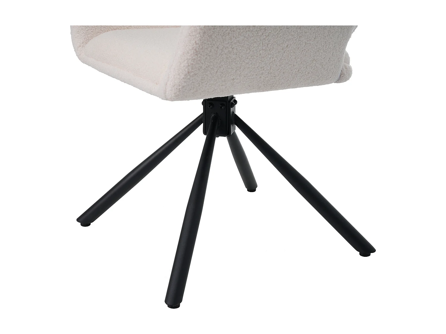 Juego de 4 sillas de comedor - tela sherpa blanca - con reposabrazos y función giratoria