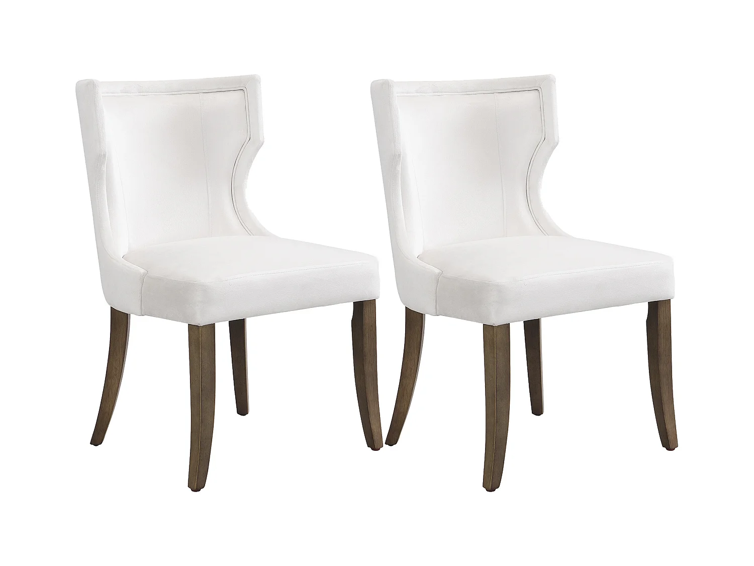 Set di 2 sedie da pranzo - Velluto beige - Con cuscini di seduta spessi e gambe regolabili