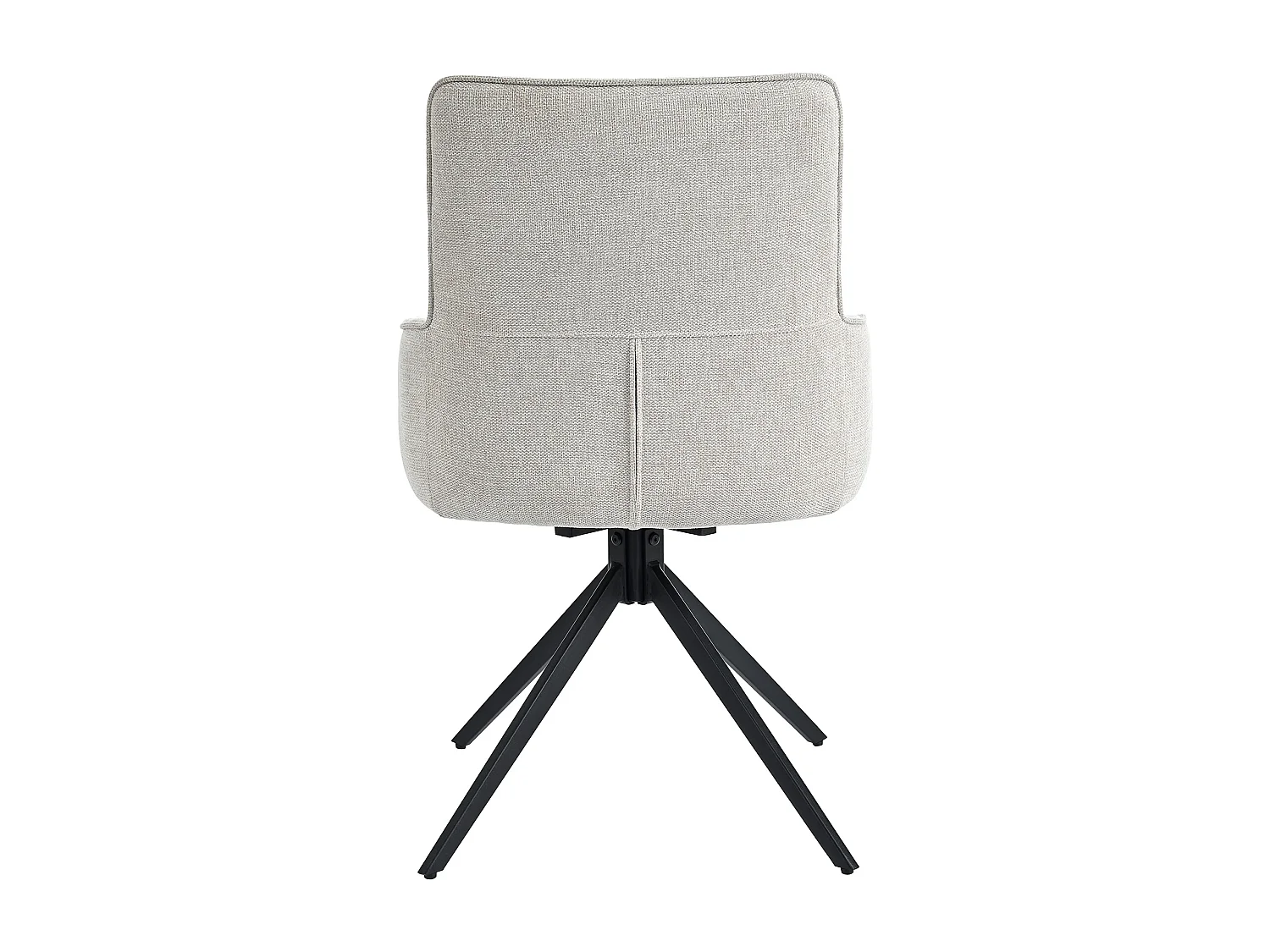 Lot de 2 chaises de salle à manger - tissu lin beige - Chaise pivotante avec dossier et accoudoirs