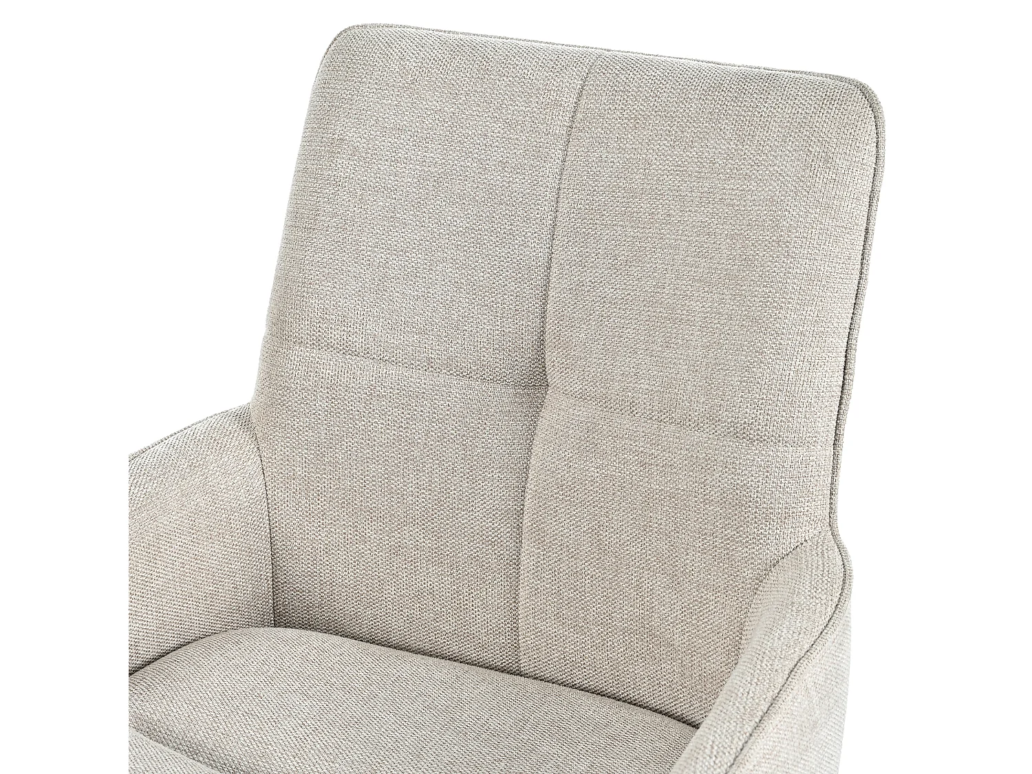 Lot de 2 chaises de salle à manger - tissu lin beige - Chaise pivotante avec dossier et accoudoirs