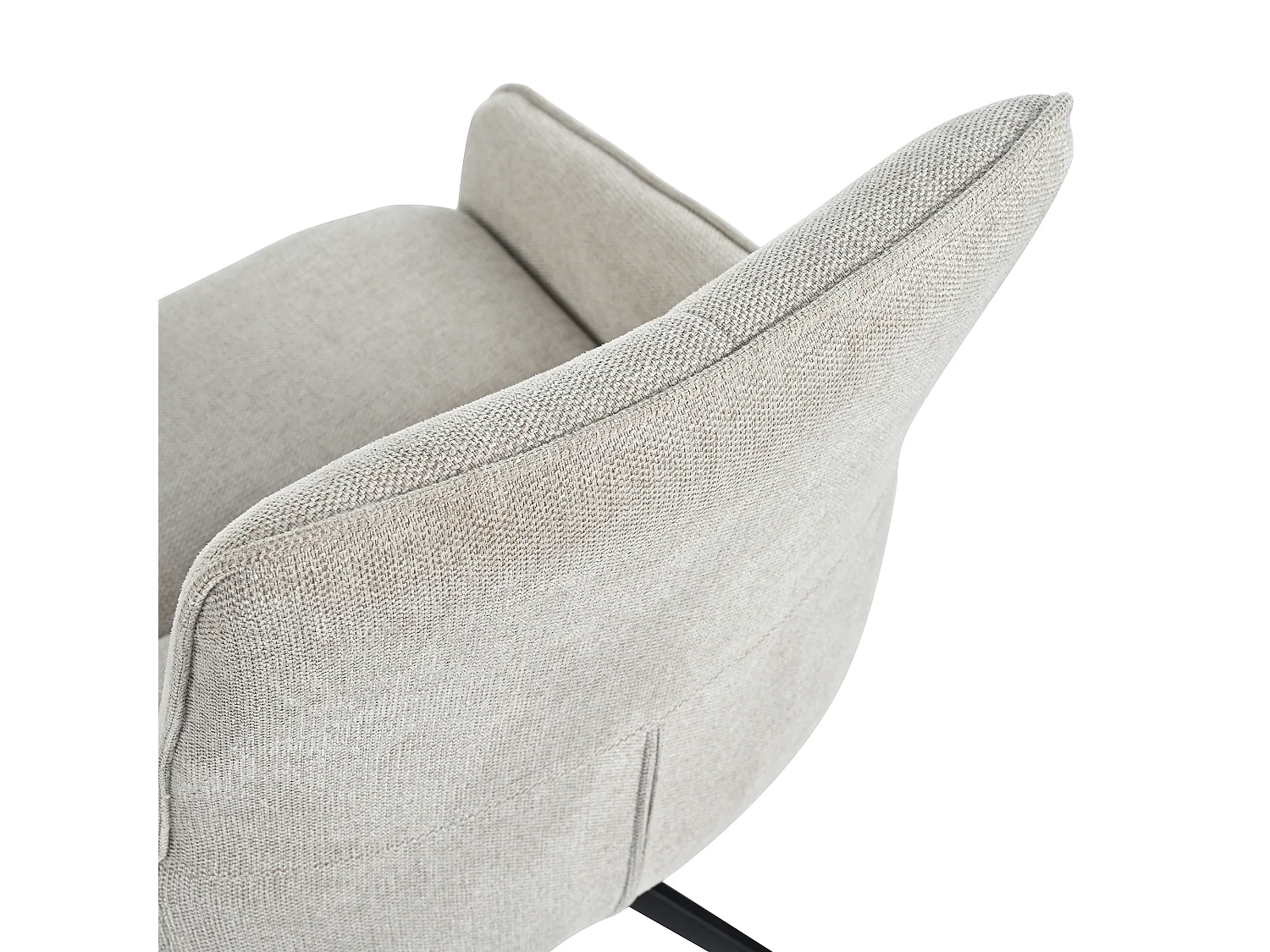 Lot de 2 chaises de salle à manger - tissu lin beige - Chaise pivotante avec dossier et accoudoirs