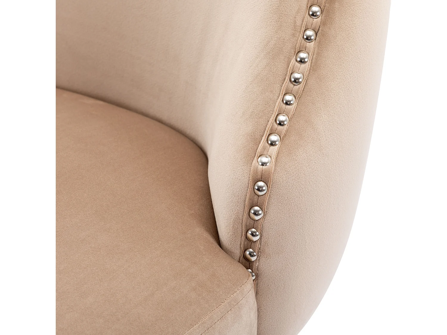 Lot de 2 chaises de salle à manger - velours beige - avec dossier boutonné et pieds en bois noir