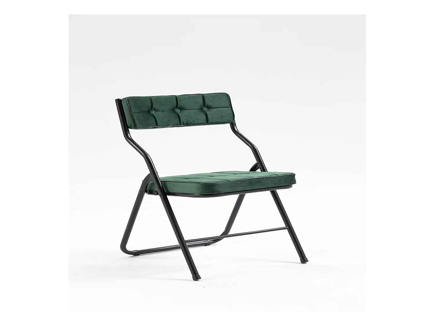 Lot de 2 chaises de salle à manger - Chaise pliante avec dossier - velours vert