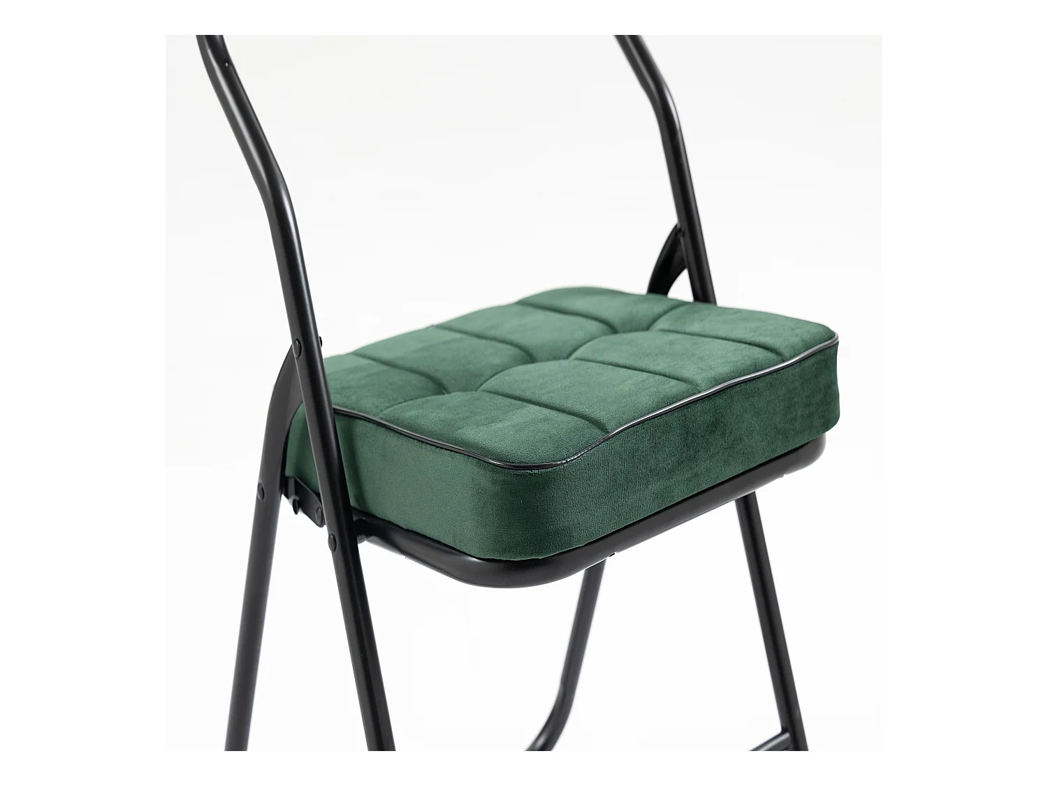 Lot de 2 chaises de salle à manger - Chaise pliante avec dossier - velours vert