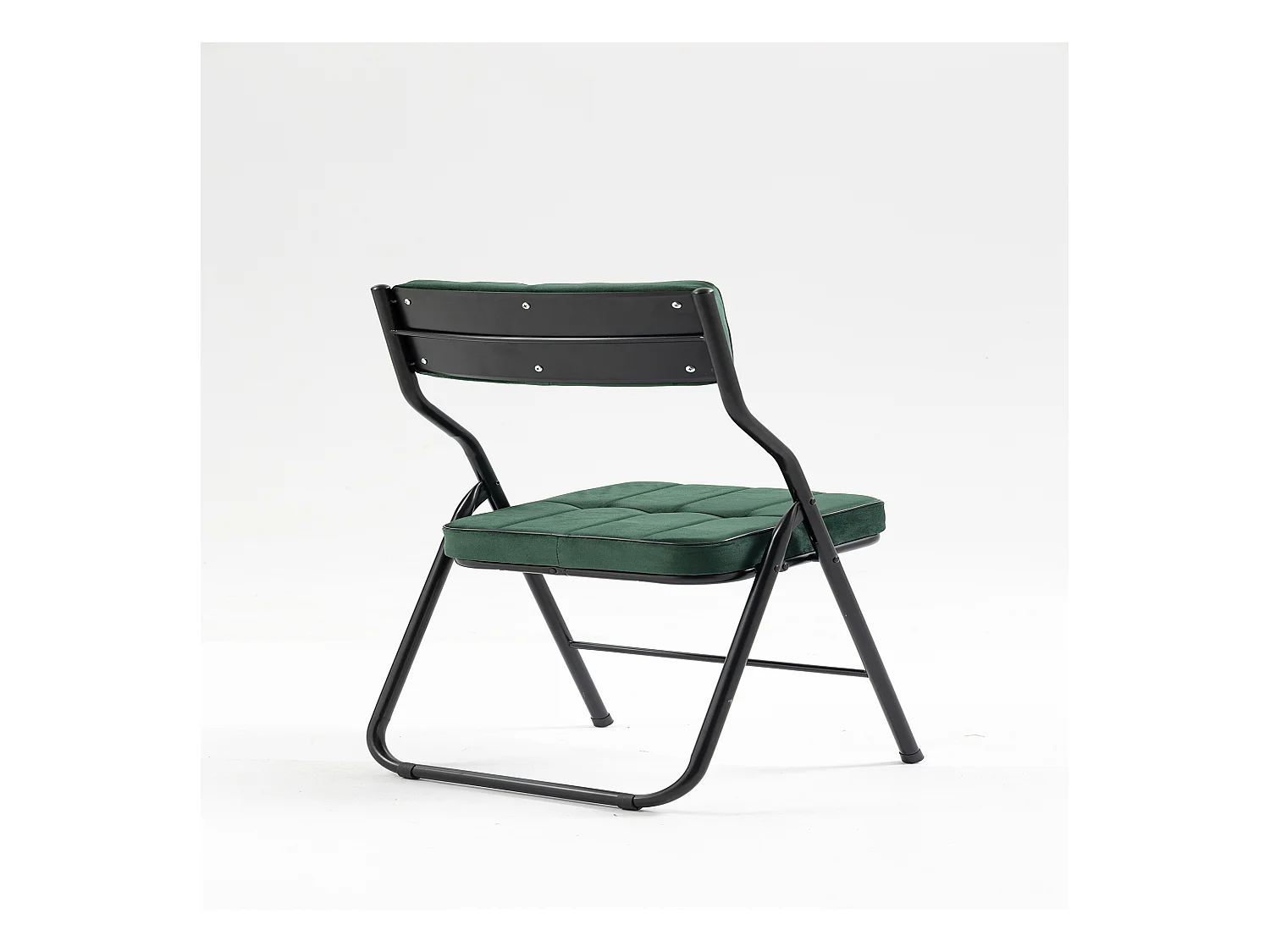 Lot de 2 chaises de salle à manger - Chaise pliante avec dossier - velours vert