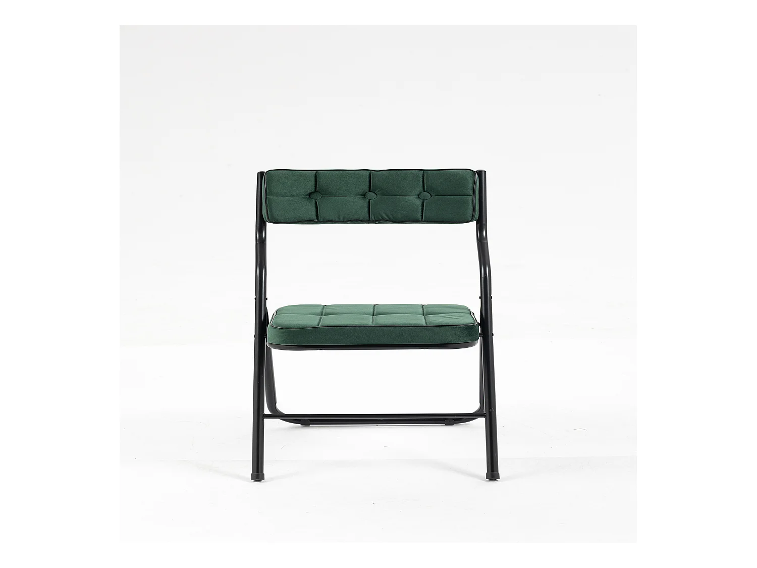 Lot de 2 chaises de salle à manger - Chaise pliante avec dossier - velours vert