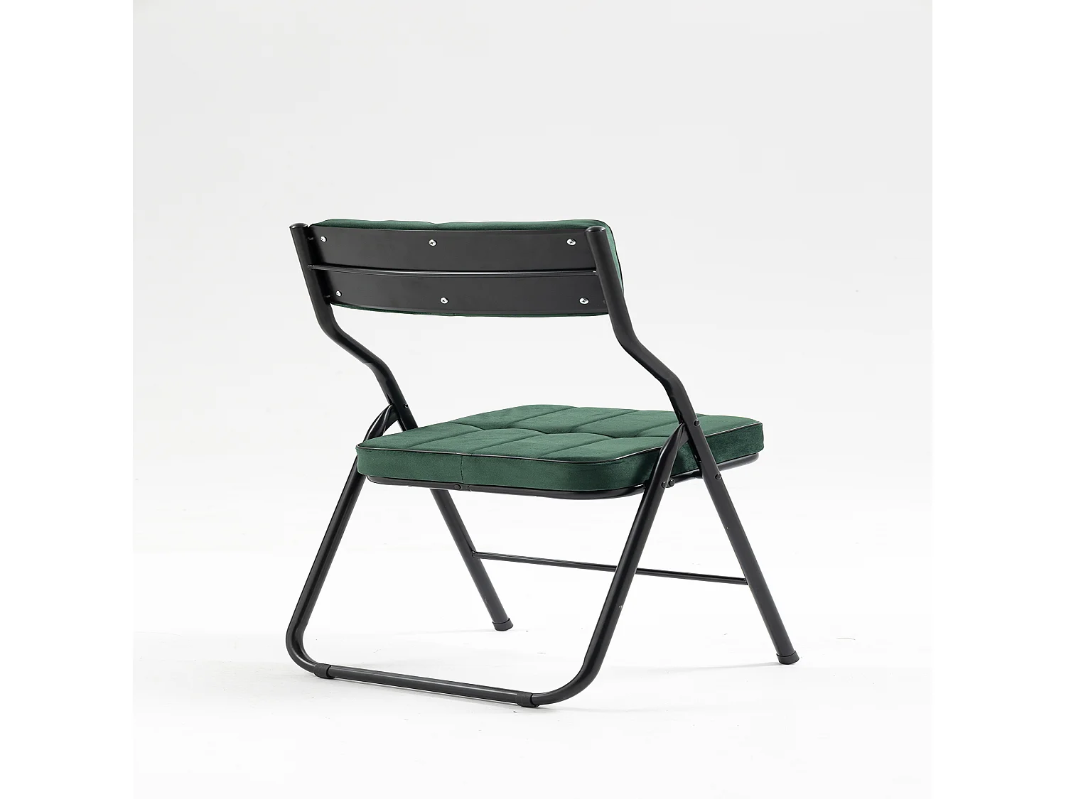 2er Set Esszimmerstühle - Klappstuhl mit Rückenlehne - grüner Samt