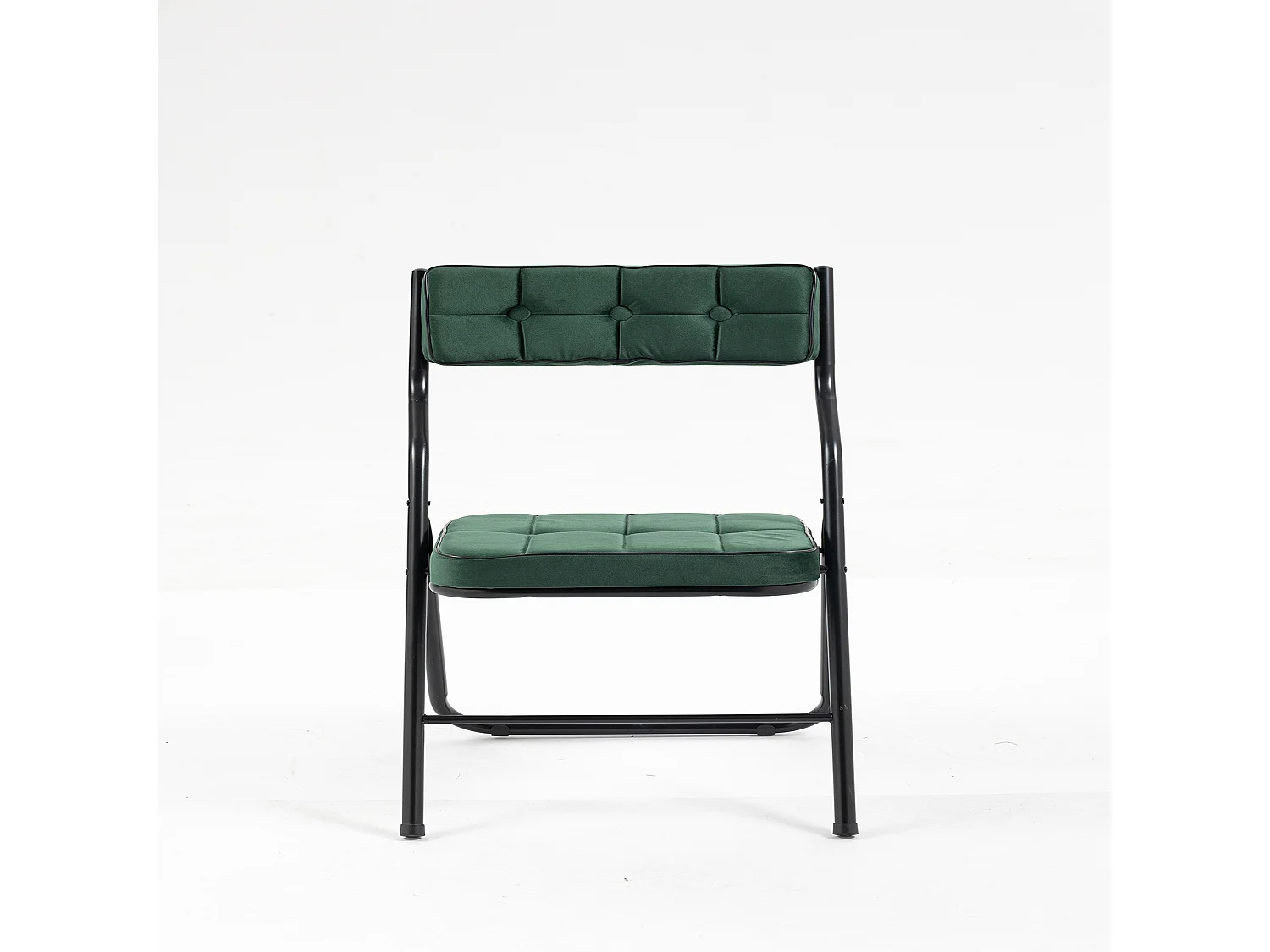 2er Set Esszimmerstühle - Klappstuhl mit Rückenlehne - grüner Samt