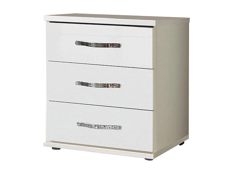 SCHUBKASTENKOMMODE Trio weiß / weiß Hochglanz 46 / 40 / 55cm