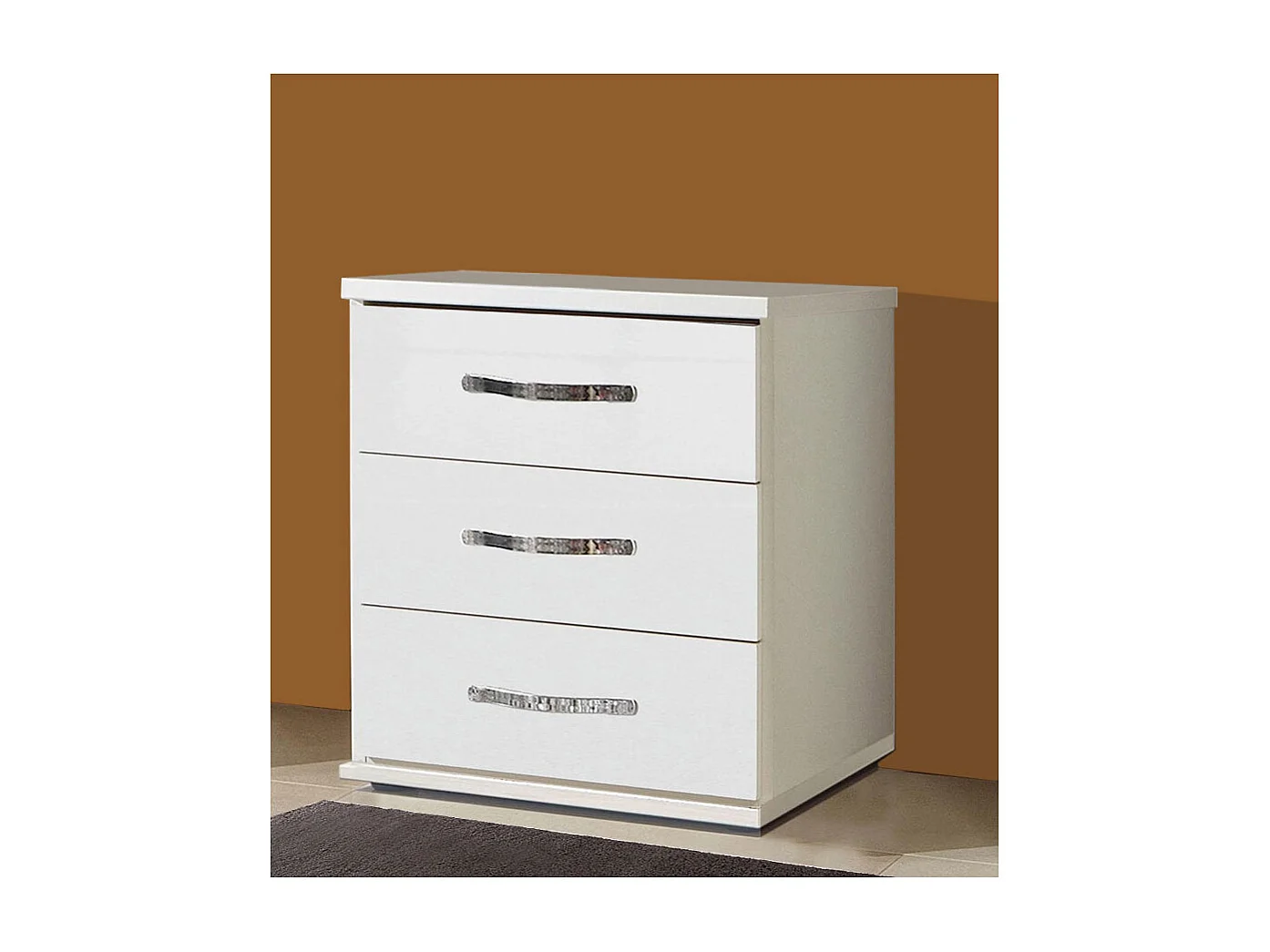 SCHUBKASTENKOMMODE Trio weiß / weiß Hochglanz 46 / 40 / 55cm