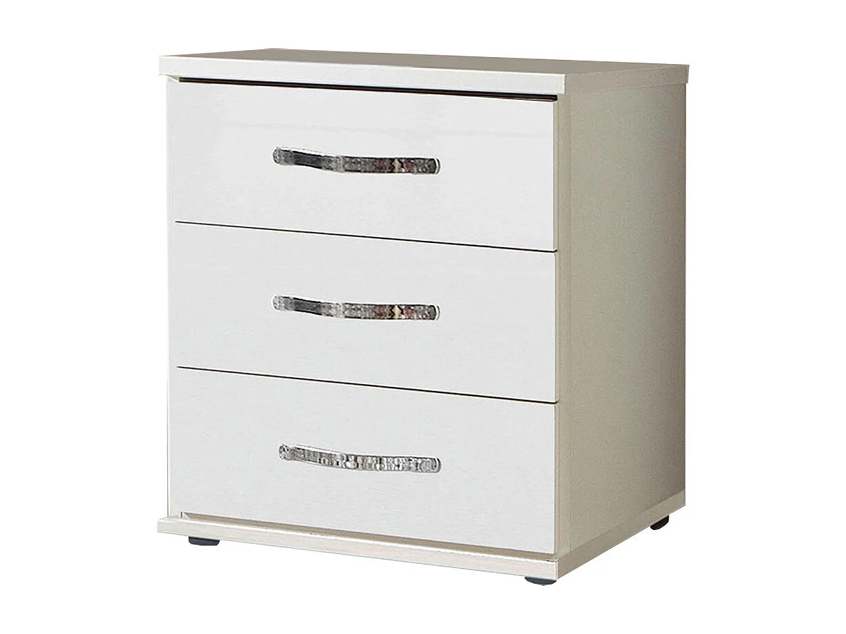 SCHUBKASTENKOMMODE Trio weiß / weiß Hochglanz 46 / 40 / 55cm