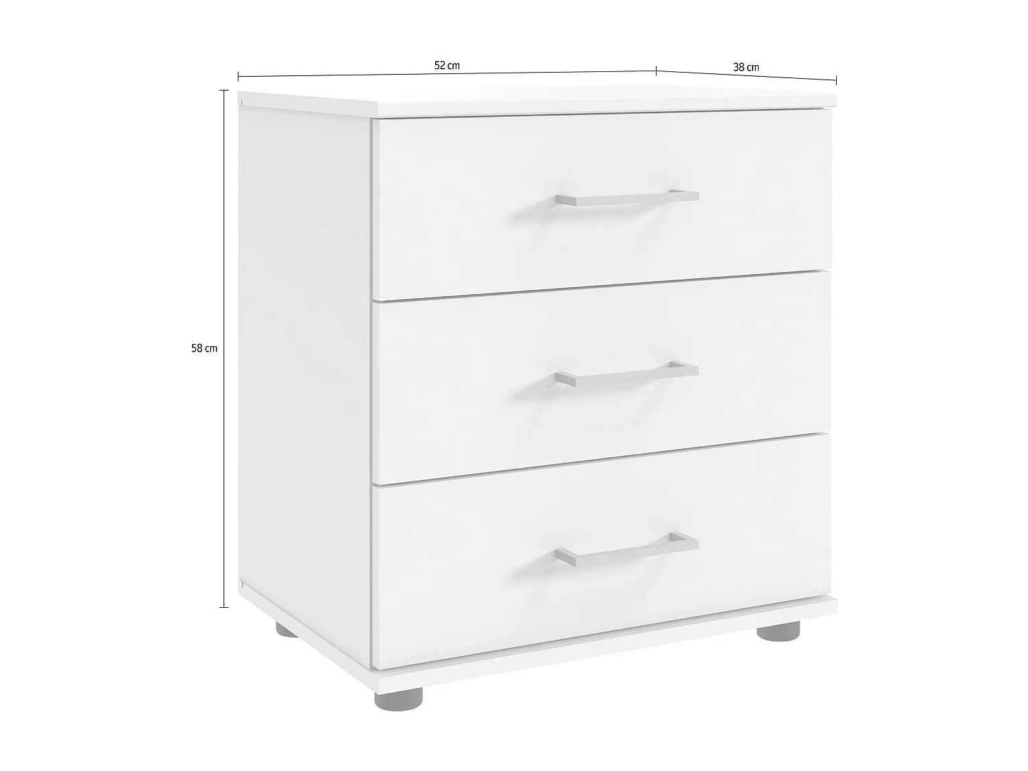 NACHTKONSOLE Taiga weiß / graphit 52 / 38 / 58cm