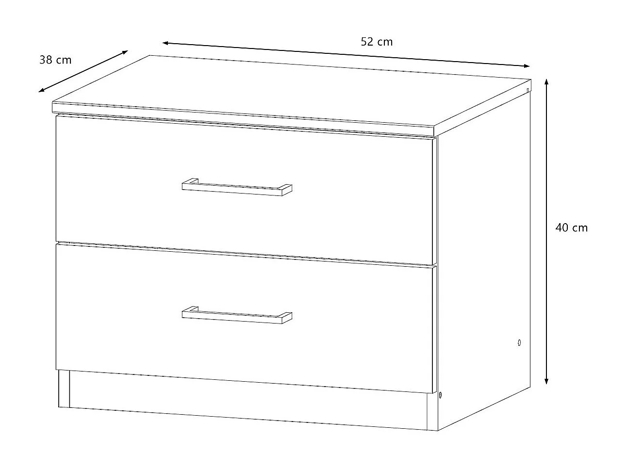 NACHTTISCH Anna Plankeneiche 52 / 38 / 40cm