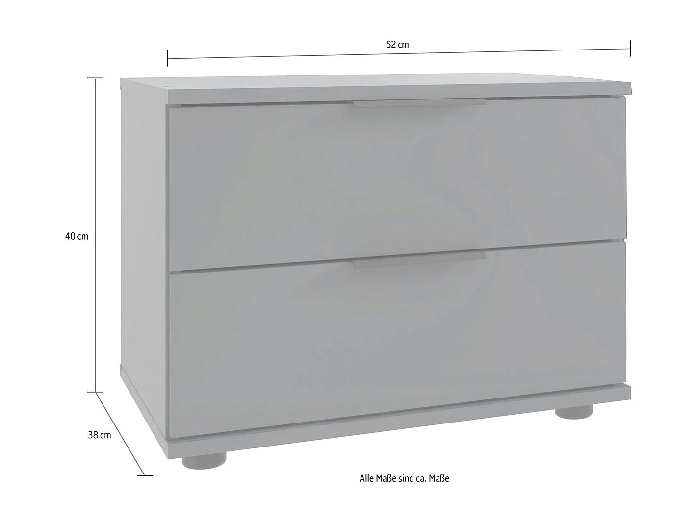 NACHTTISCH Rotterdam graphit 52 / 38 / 40 cm