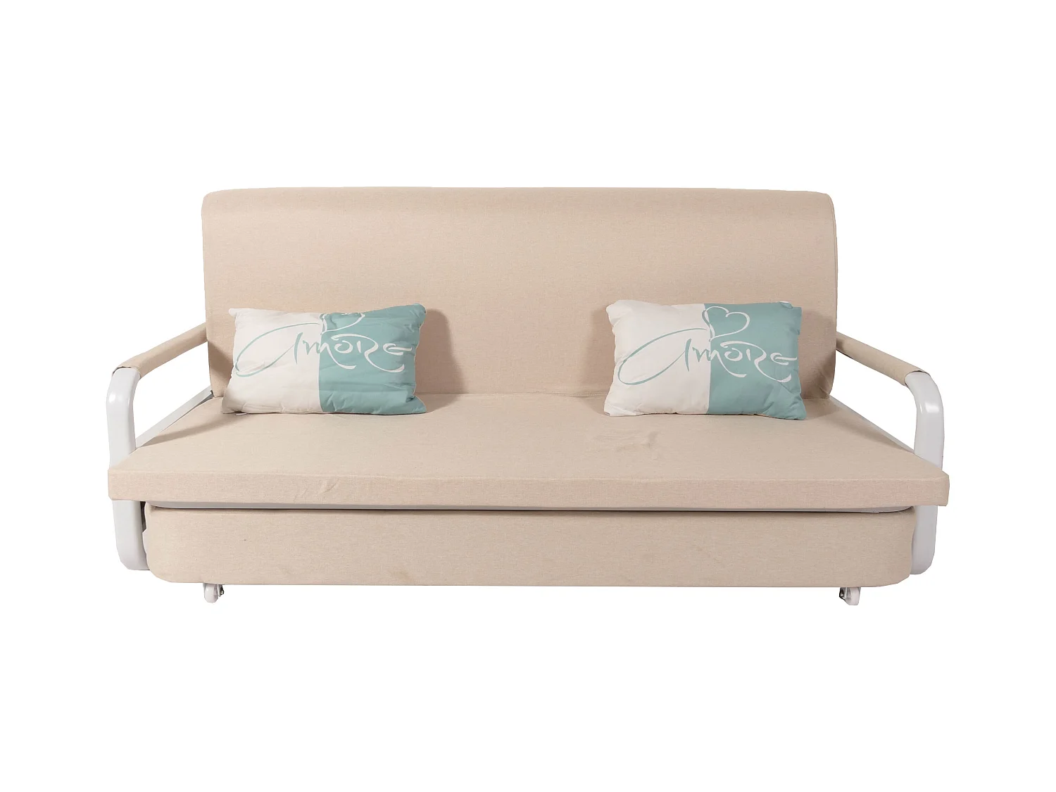 Schlafsofa MCW-M83, Stoff/Textil beige