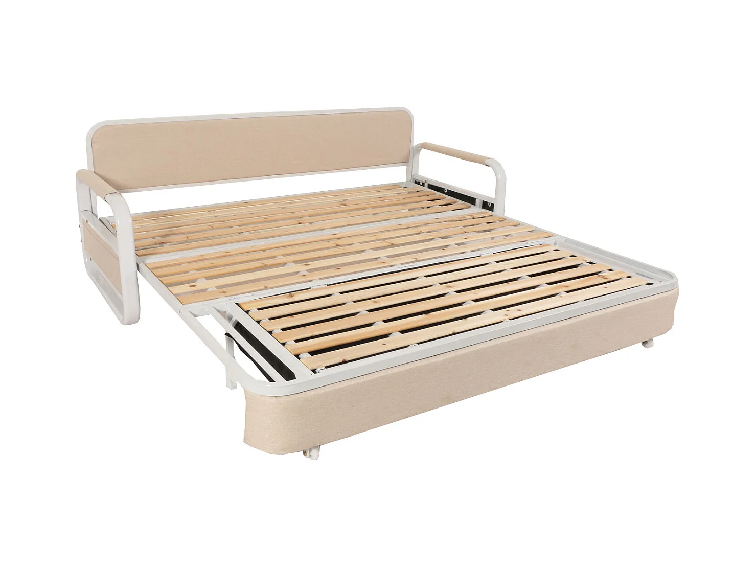 Schlafsofa MCW-M83, Stoff/Textil beige