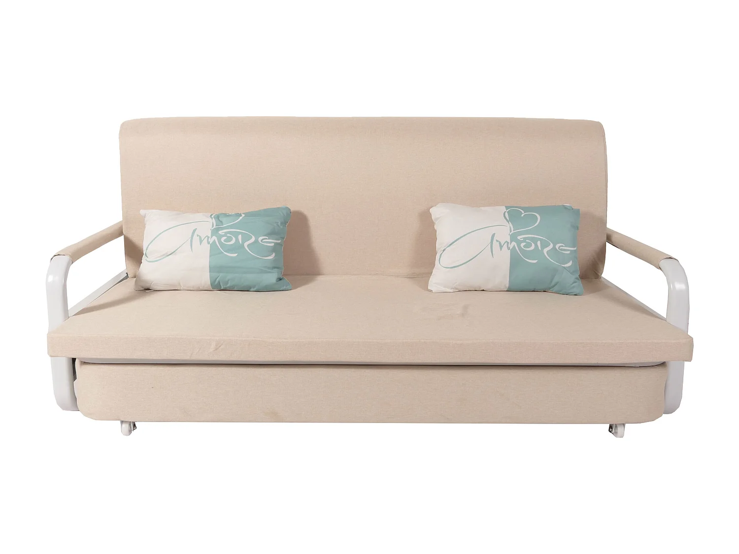 Schlafsofa MCW-M83, Stoff/Textil beige