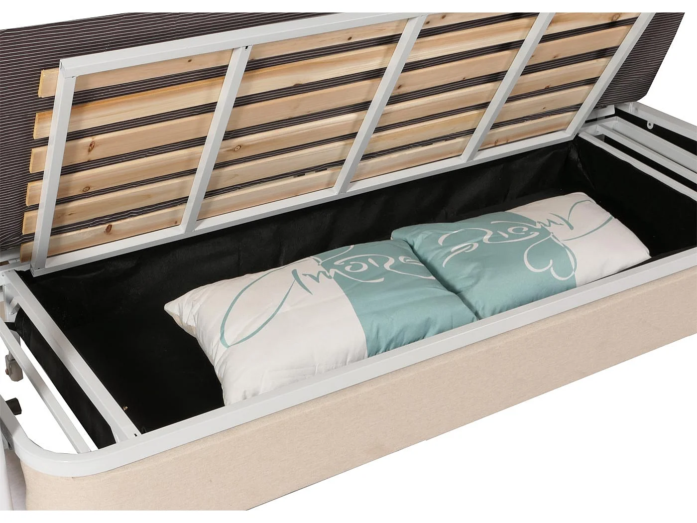 Schlafsofa MCW-M83, Stoff/Textil beige