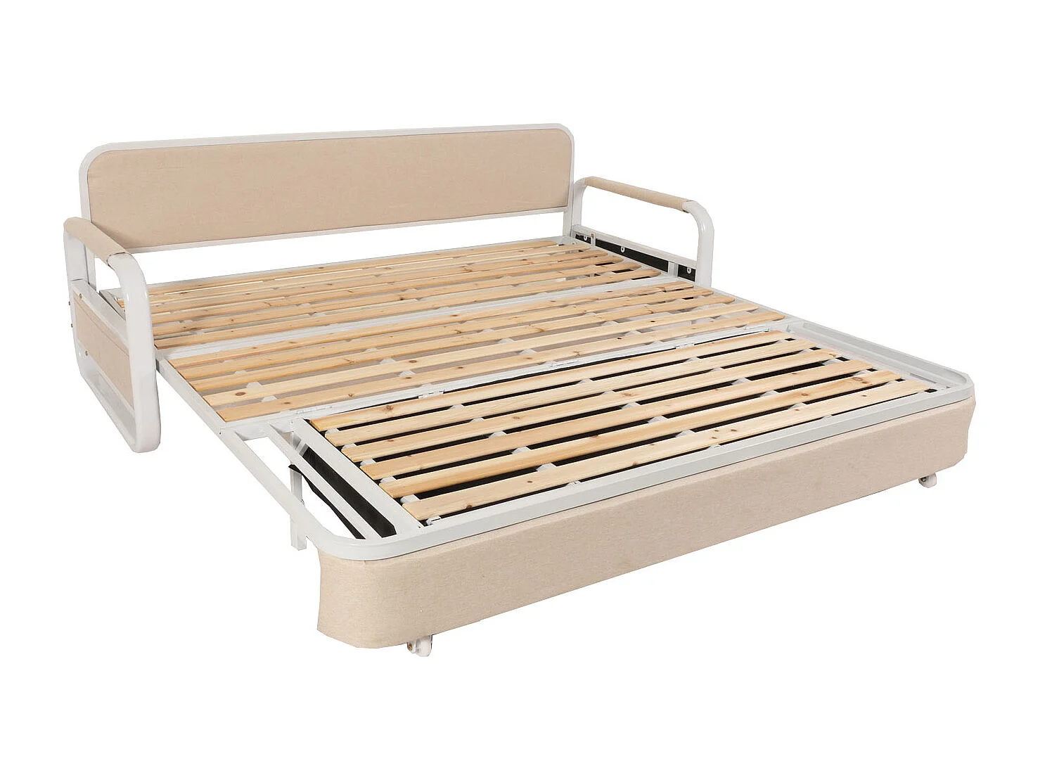 Schlafsofa MCW-M83, Stoff/Textil beige