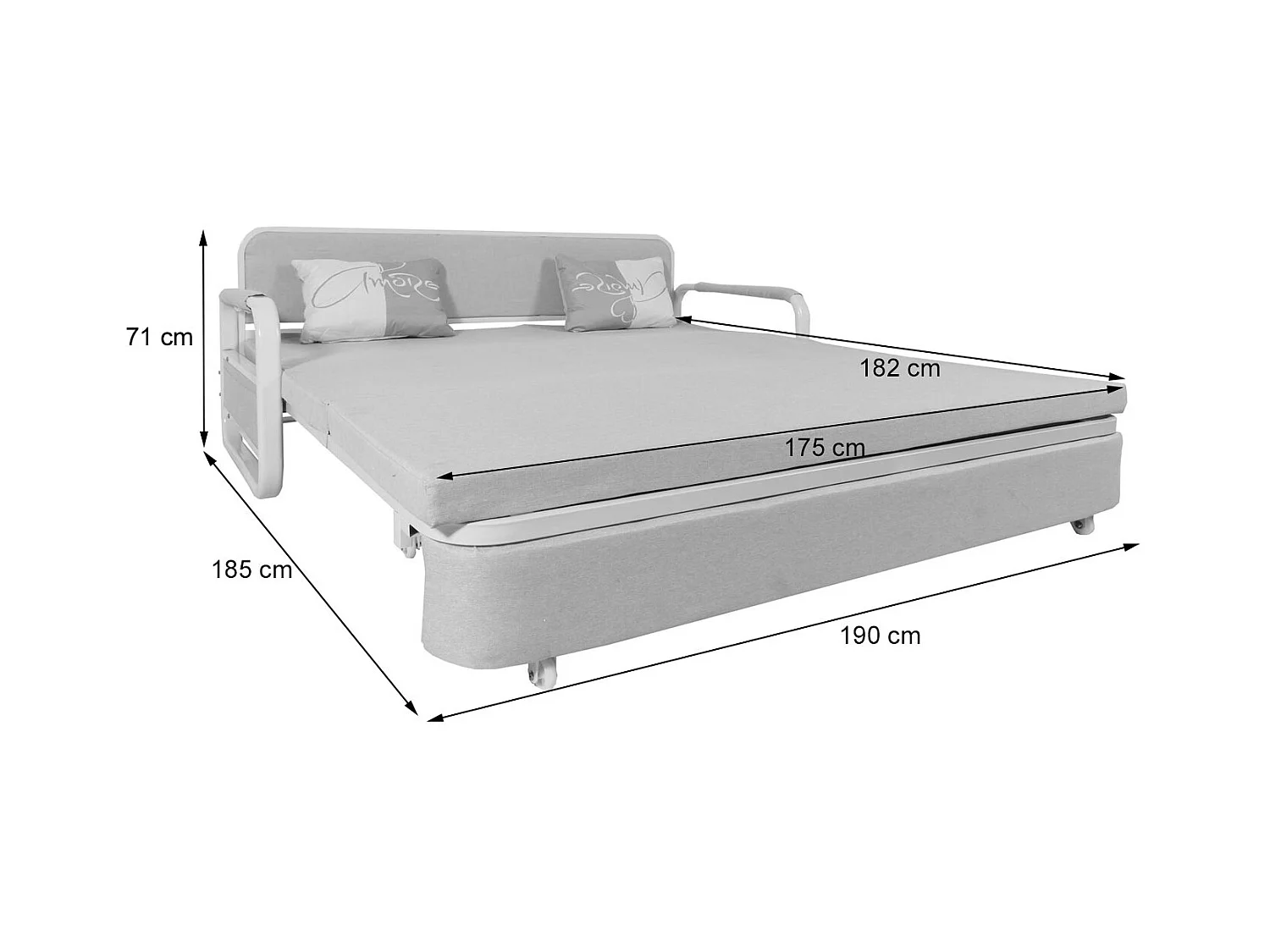 Schlafsofa MCW-M83, Stoff/Textil braun