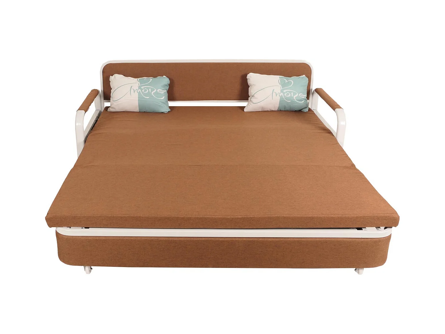 Schlafsofa MCW-M83, Stoff/Textil braun