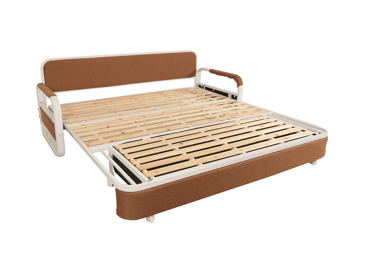 Schlafsofa MCW-M83, Stoff/Textil braun