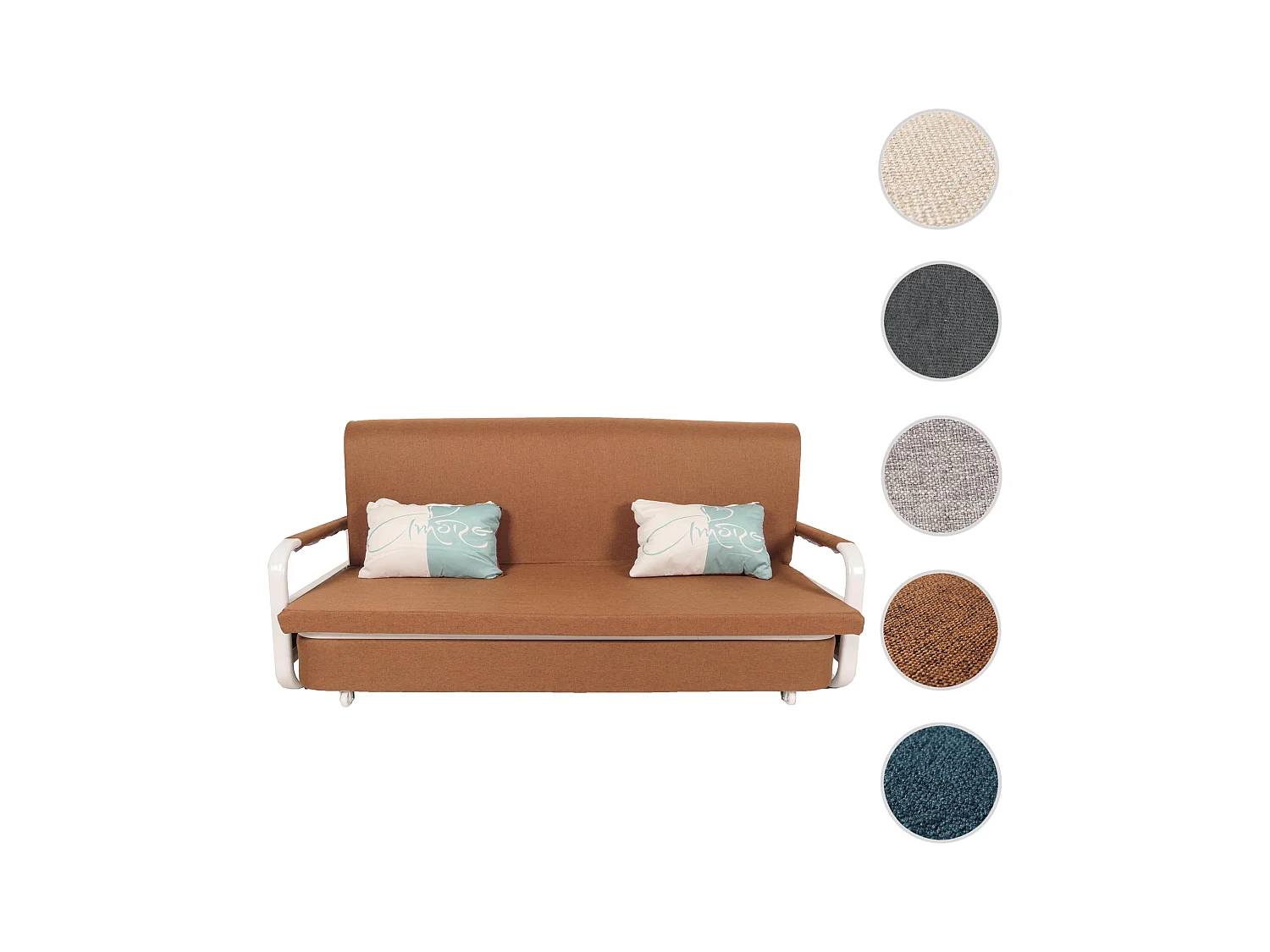 Schlafsofa MCW-M83, Stoff/Textil braun