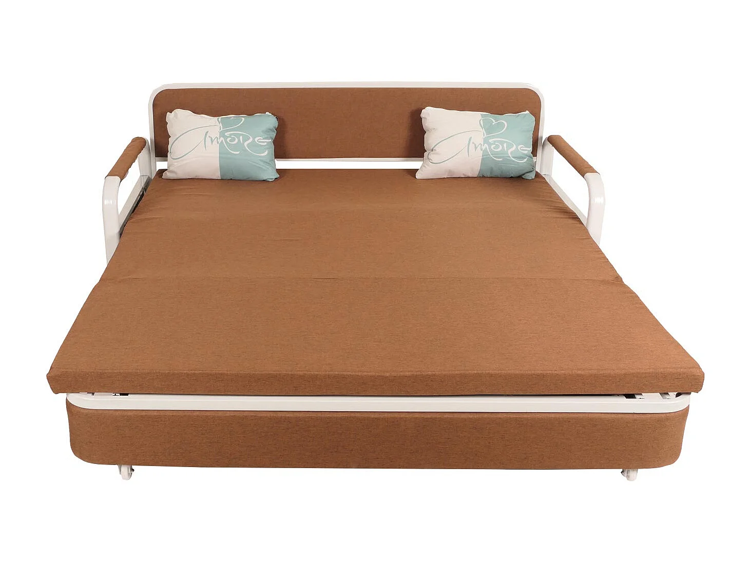 Schlafsofa MCW-M83, Stoff/Textil braun