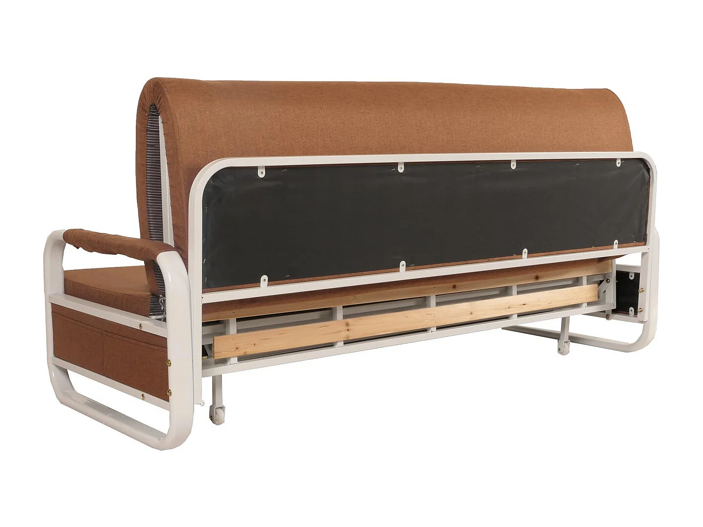 Schlafsofa MCW-M83, Stoff/Textil braun