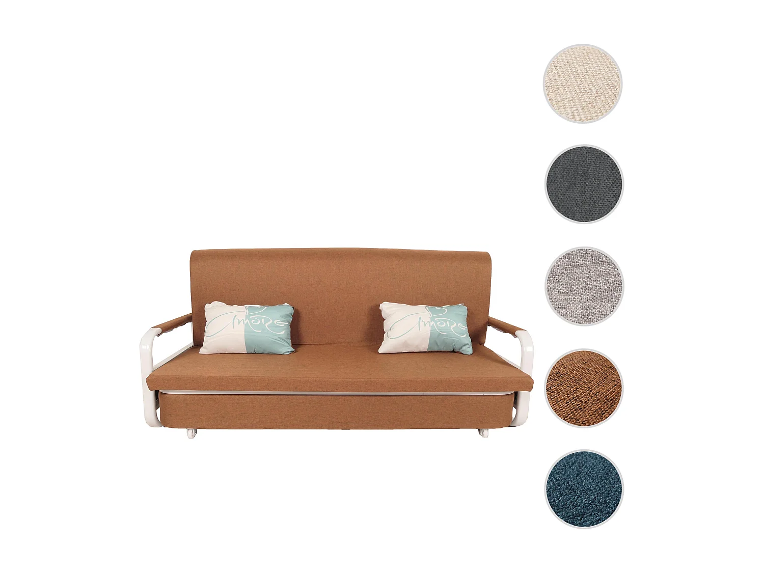 Schlafsofa MCW-M83, Stoff/Textil braun