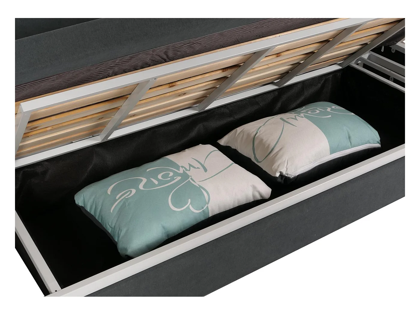 Schlafsofa MCW-M83, Stoff/Textil dunkelgrau