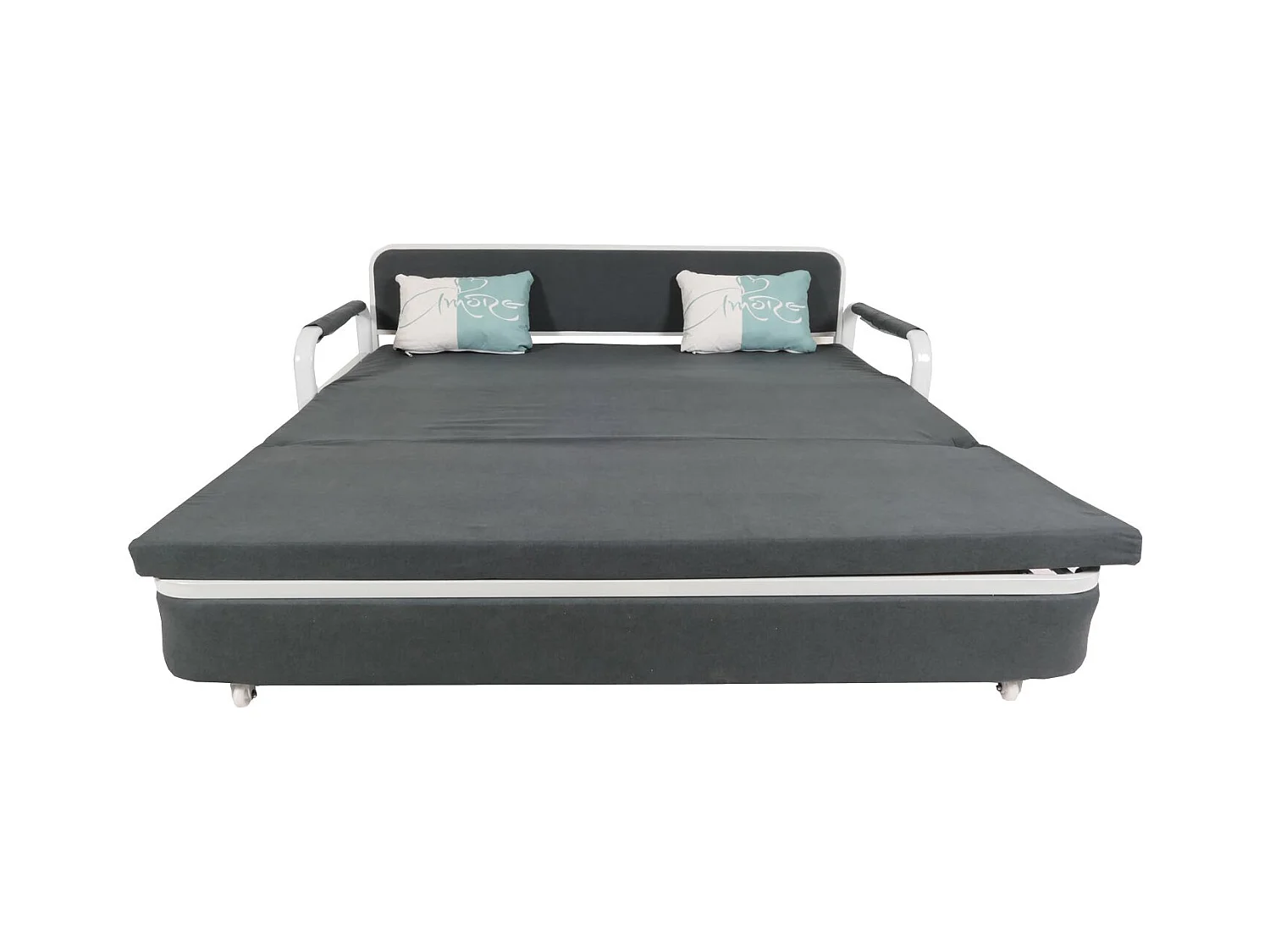 Schlafsofa MCW-M83, Stoff/Textil dunkelgrau