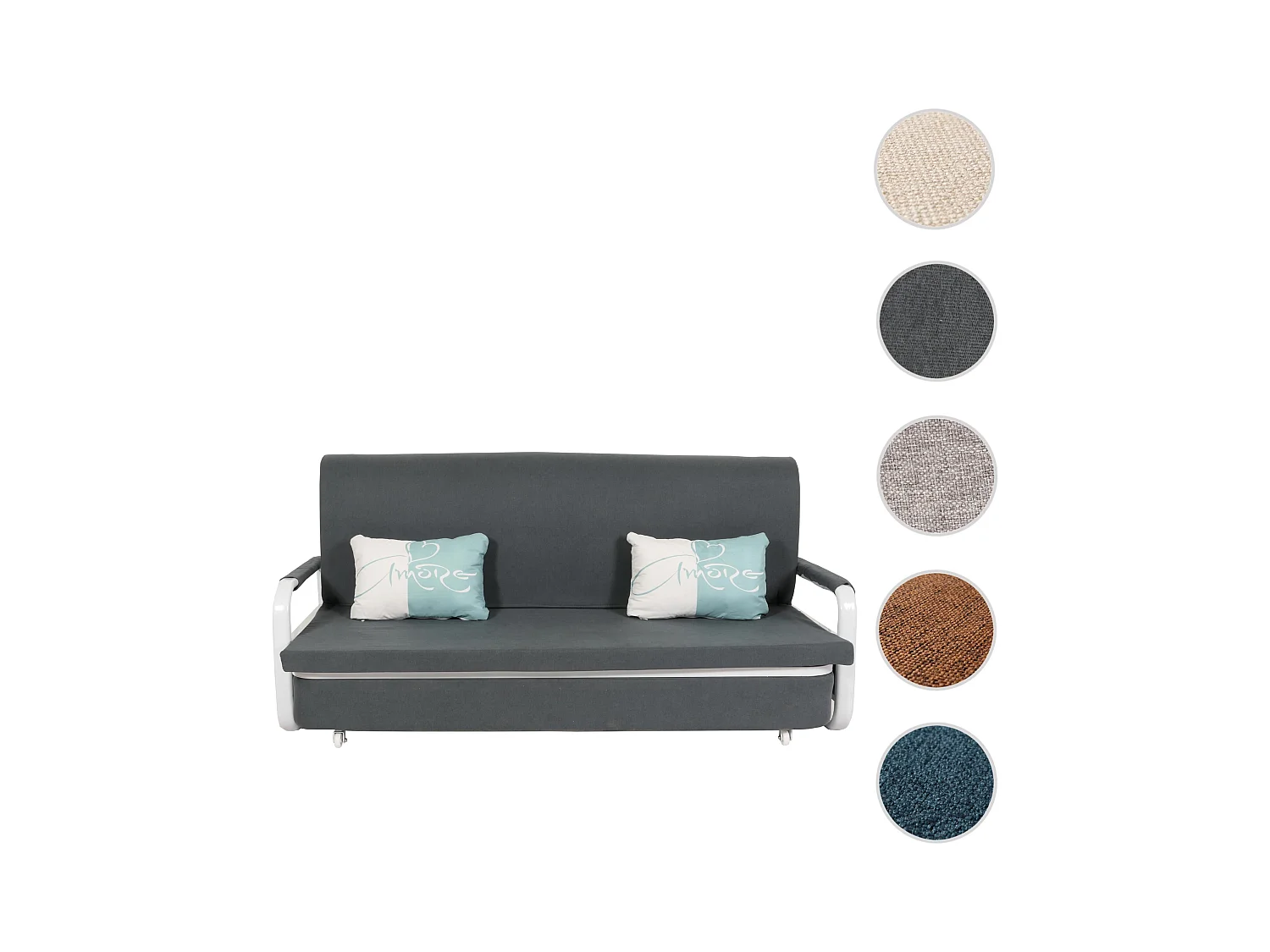 Schlafsofa MCW-M83, Stoff/Textil dunkelgrau