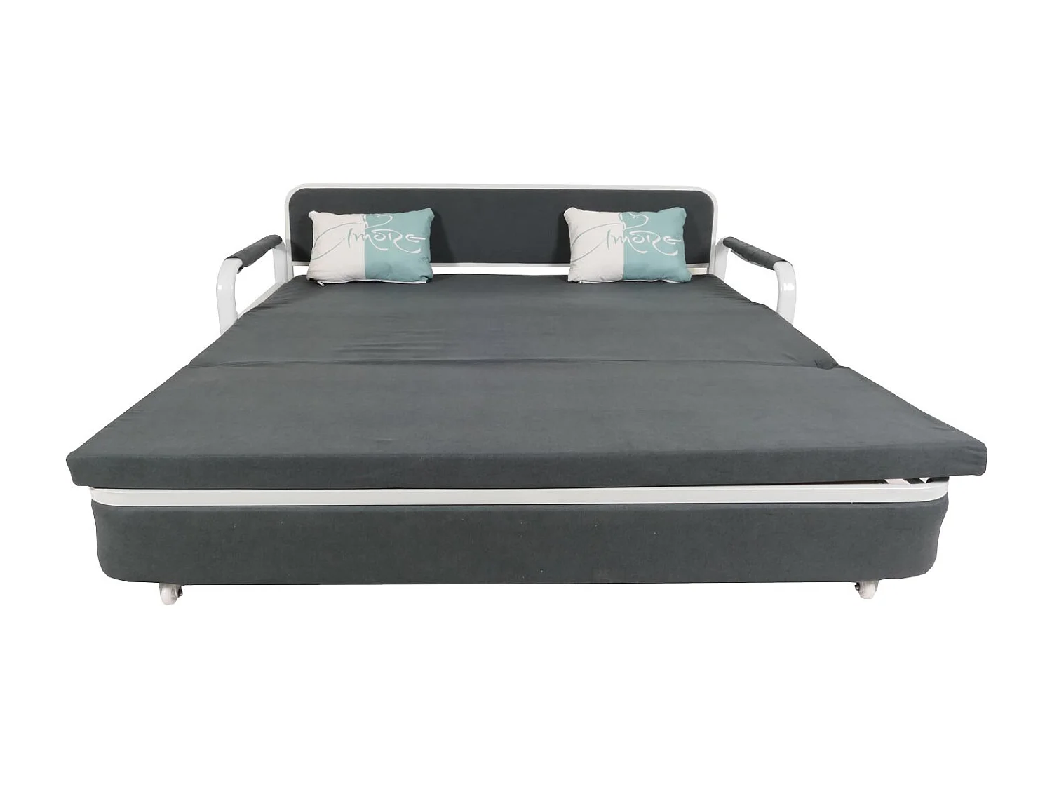 Schlafsofa MCW-M83, Stoff/Textil dunkelgrau