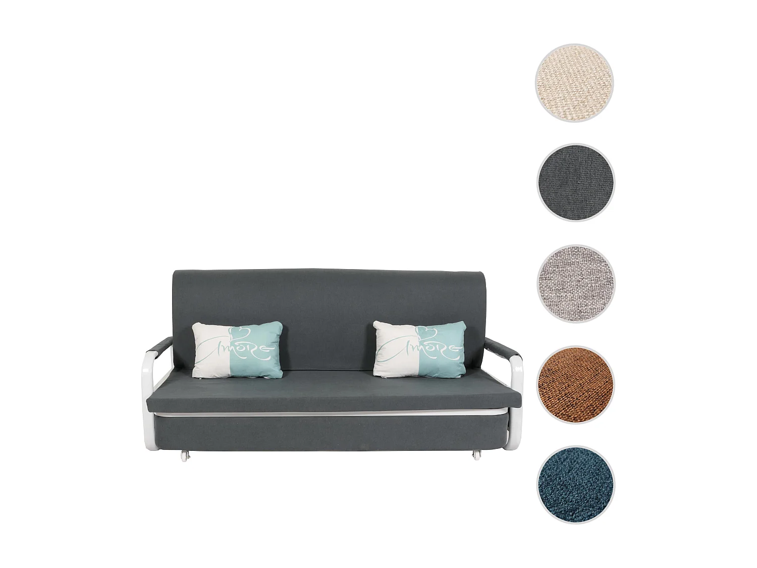 Schlafsofa MCW-M83, Stoff/Textil dunkelgrau