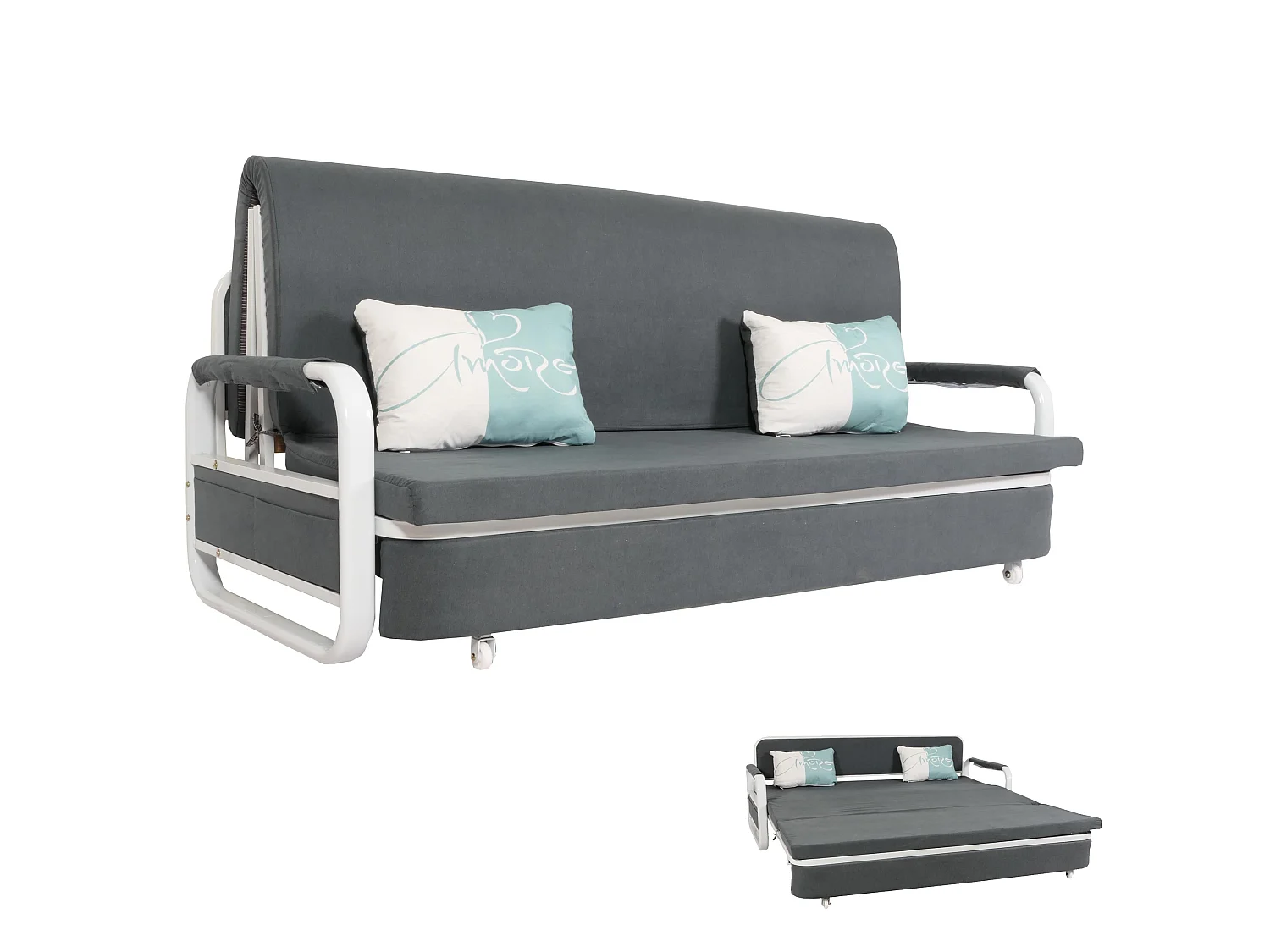 MCW-M83 sofa bed,  dark grey fabric