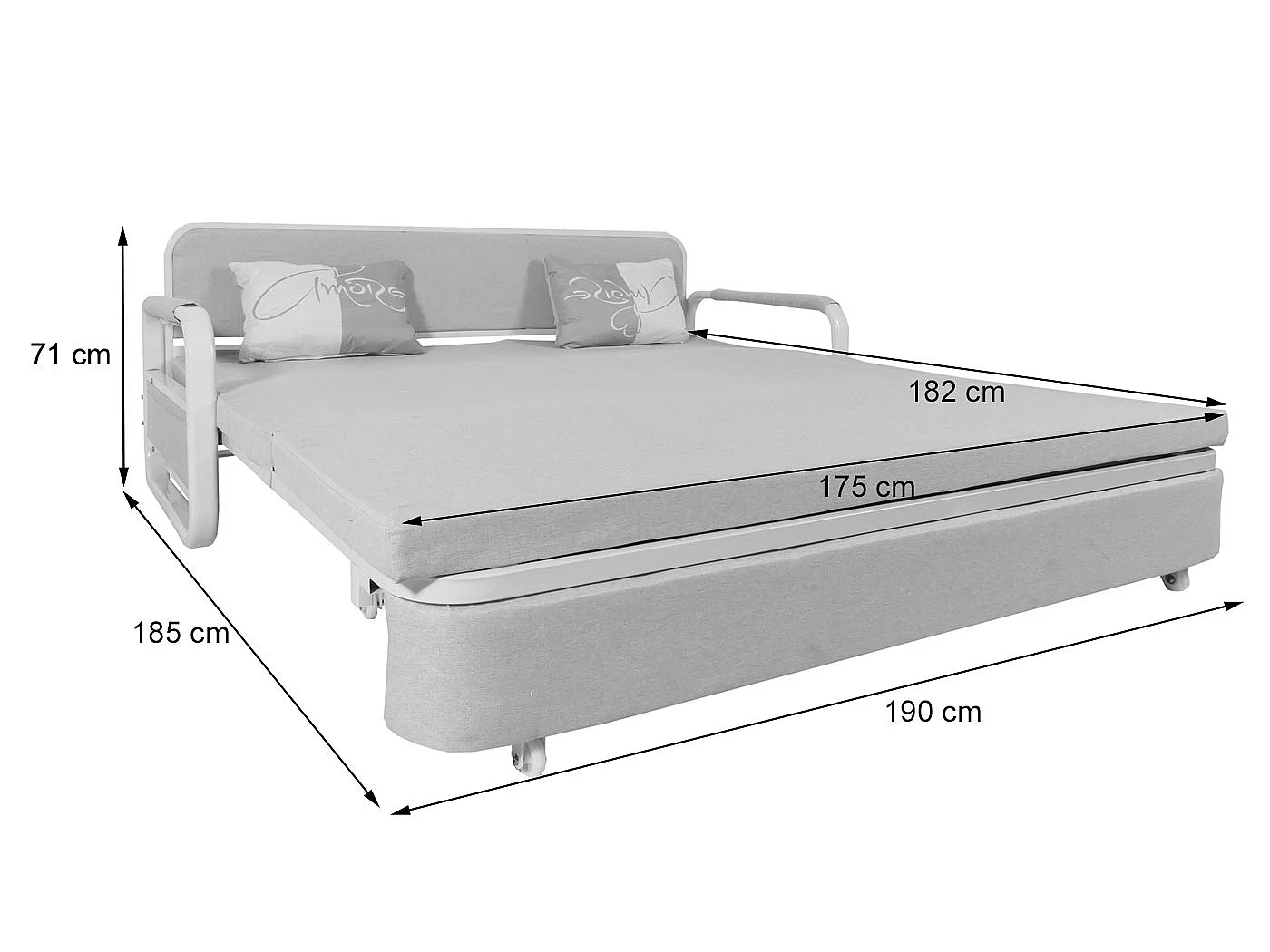 MCW-M83 sofa bed,  dark grey fabric