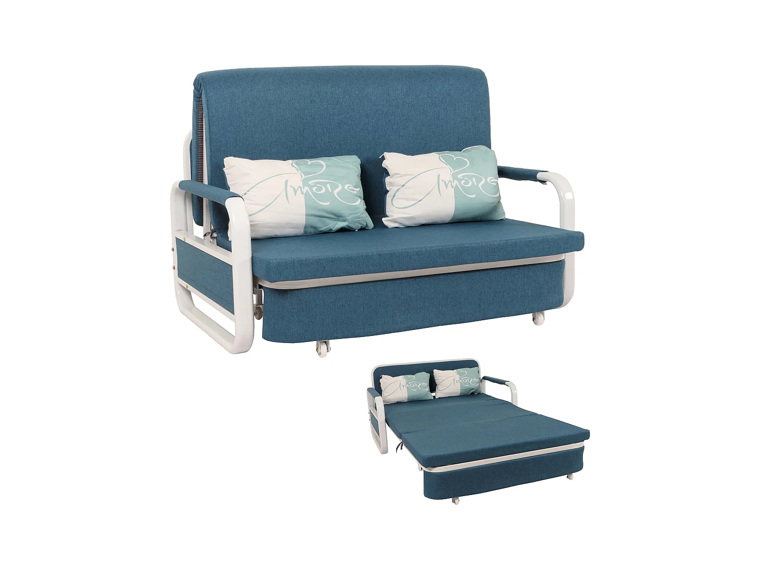 Schlafsofa MCW-M83, Stoff/Textil dunkelblau