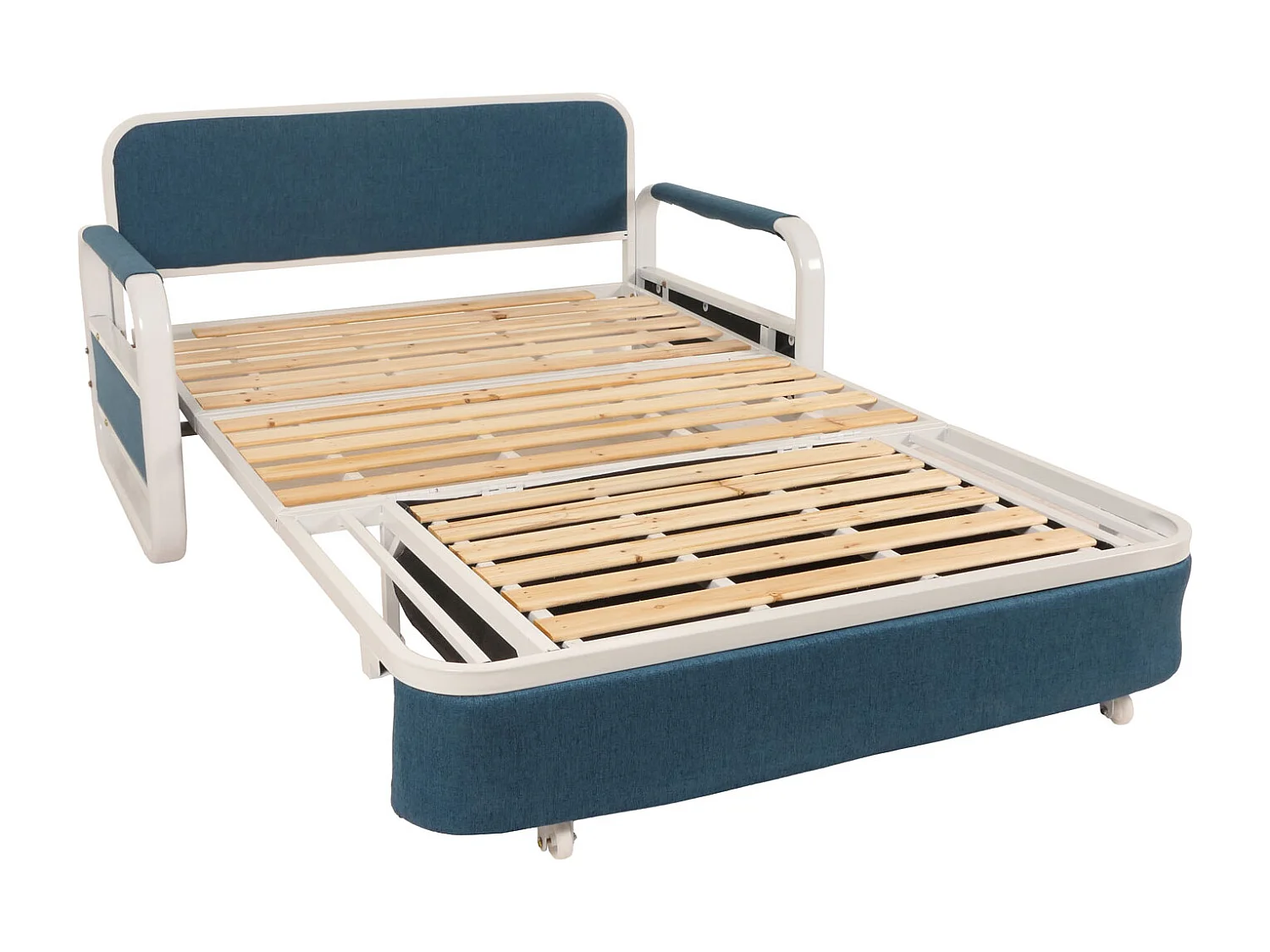 Schlafsofa MCW-M83, Stoff/Textil dunkelblau