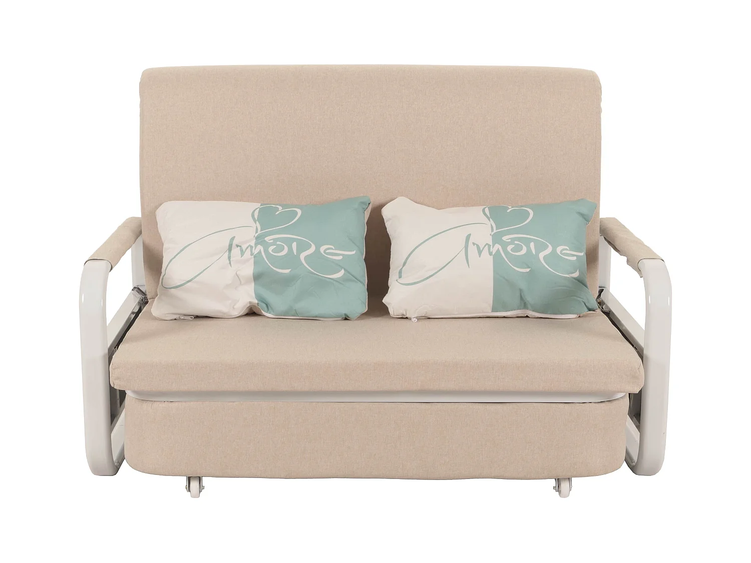 Schlafsofa MCW-M83, Stoff/Textil beige