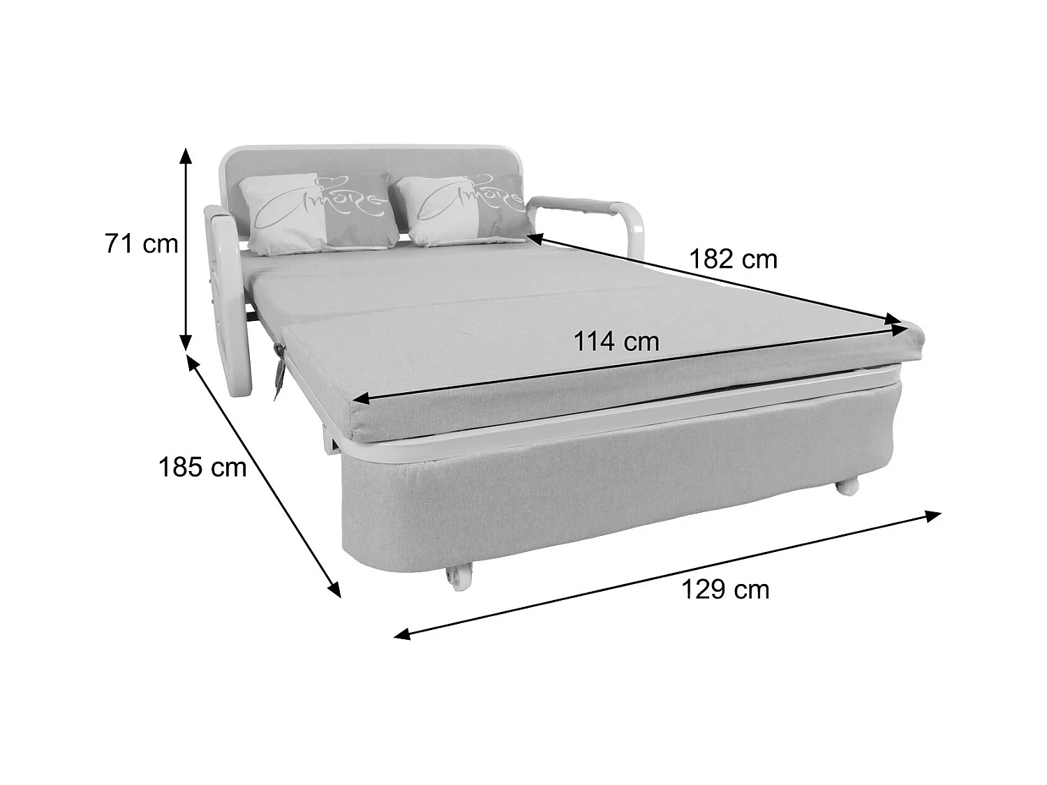 Schlafsofa MCW-M83, Stoff/Textil beige