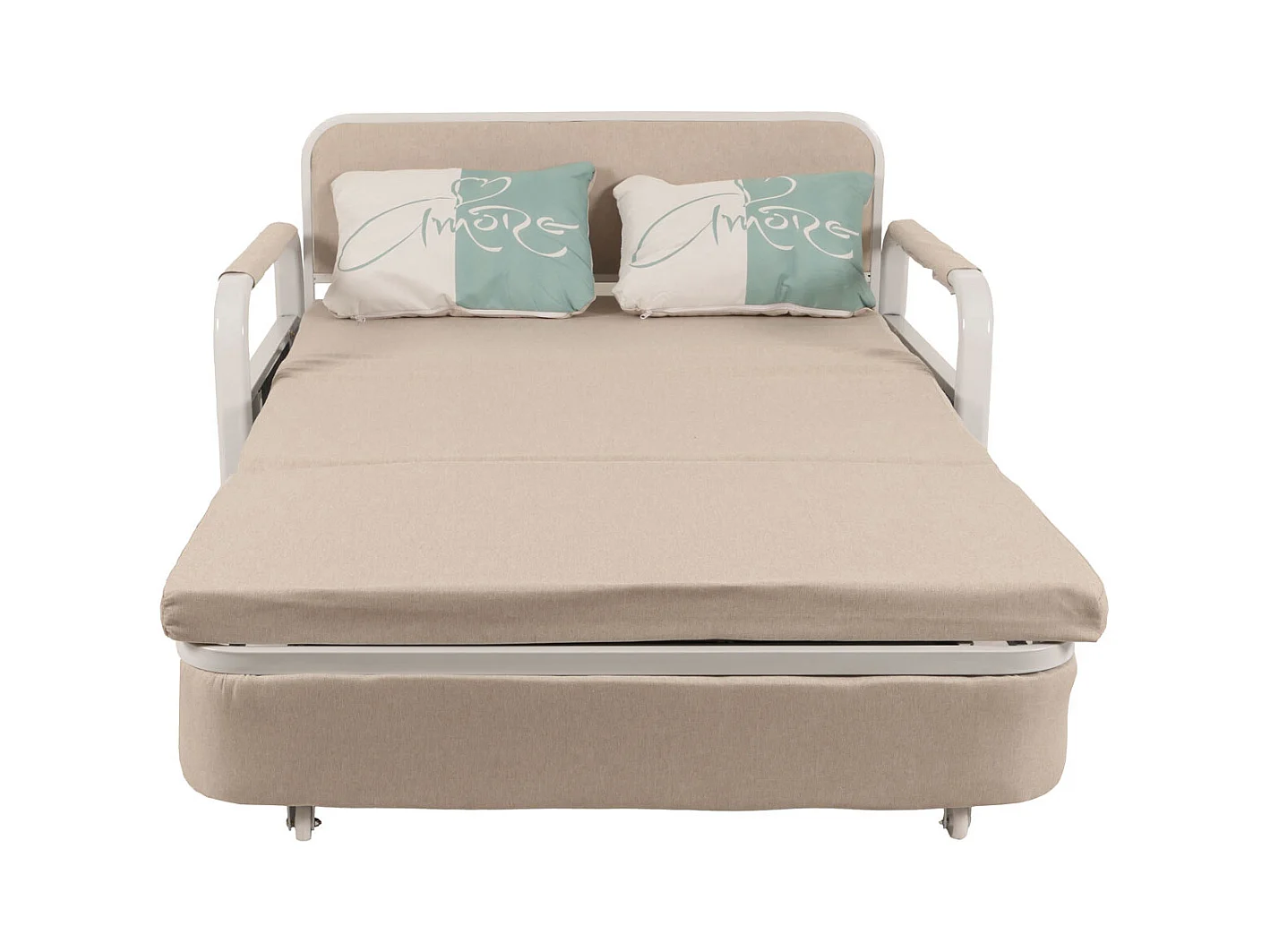 Schlafsofa MCW-M83, Stoff/Textil beige