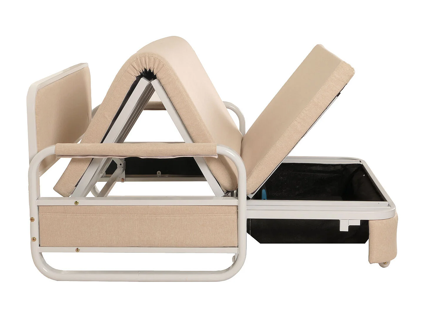 Schlafsofa MCW-M83, Stoff/Textil beige