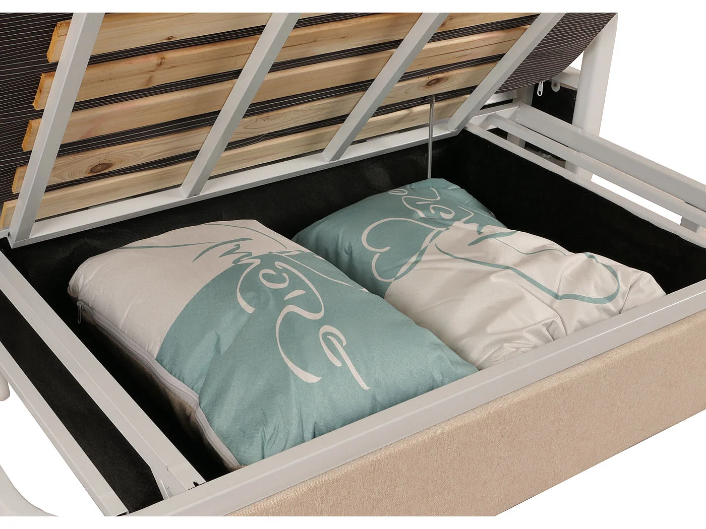 Schlafsofa MCW-M83, Stoff/Textil beige