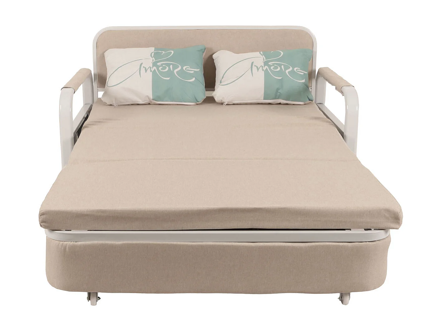 Schlafsofa MCW-M83, Stoff/Textil beige