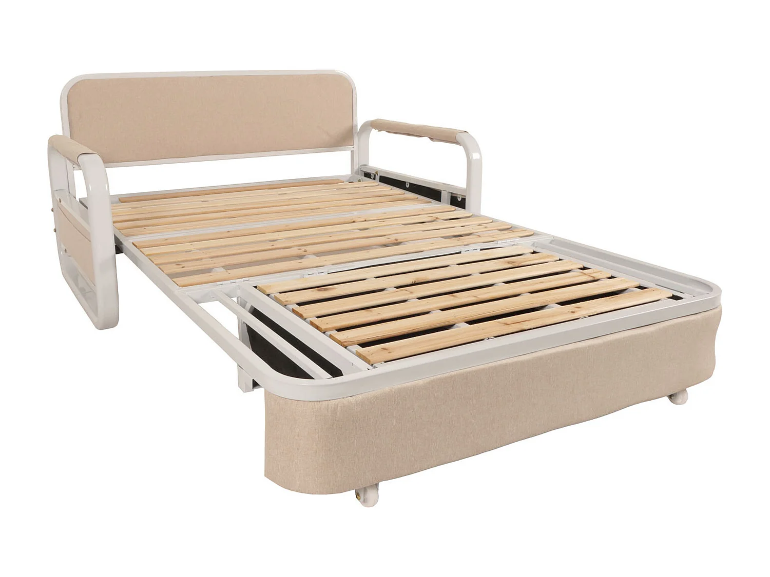 Schlafsofa MCW-M83, Stoff/Textil beige